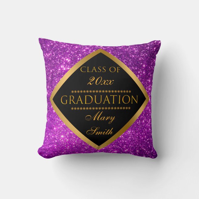 Luxury Modern Customise Purple Glitter Cushion (Front)