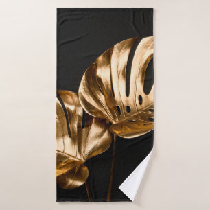 Luxury modern design gold polygon background 3d re bath towel