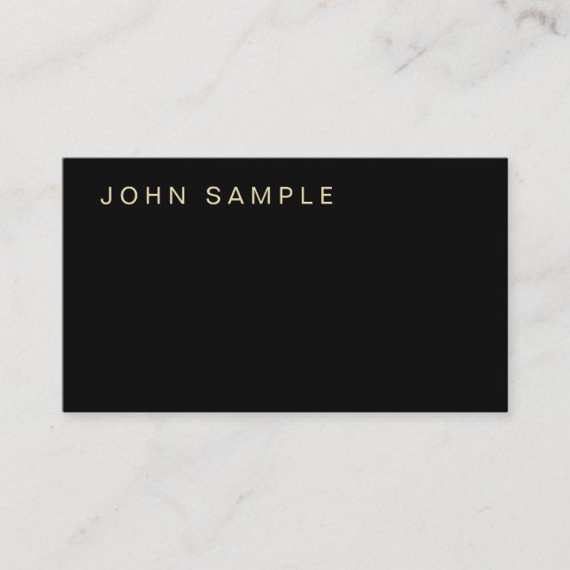 Luxury Modern Elegant Black White Gold Stylish Business Card (Front)