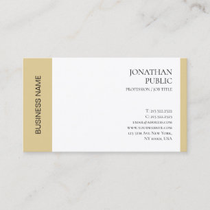 Luxury Modern Elegant Faux Gold White Professional Business Card