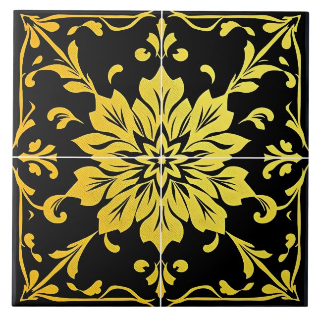 Luxury Modern Elegant Floral Collection Ceramic Tile (Front)