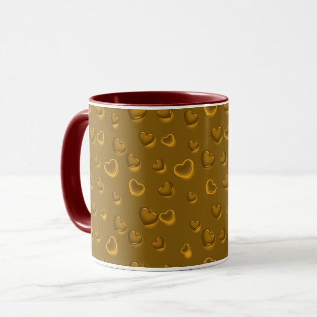 Luxury Modern Elegant Glitter Gold Heart Mug (Front Left)