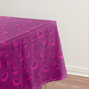 Luxury Modern Elegant Glitter Pink Heart Tablecloth
