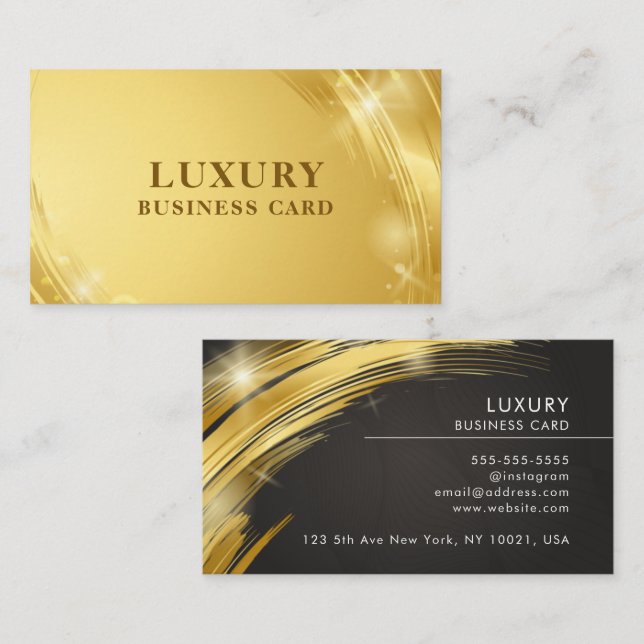 Luxury Modern Elegant Gold Business Card (Front/Back)