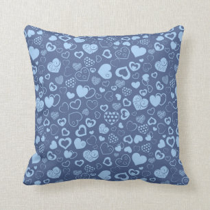 Luxury Modern Elegant Love Blue Heart Cushion