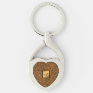 Luxury Modern Elegant Love Gold Heart Key Ring