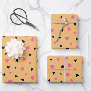 Luxury Modern Elegant Love Gold Heart Wrapping Paper Sheet