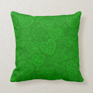 Luxury Modern Elegant Love Green Heart Cushion