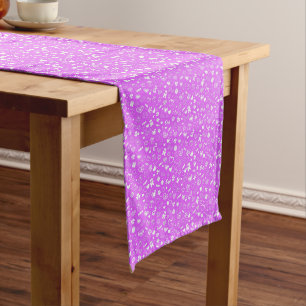 Luxury Modern Elegant Love Purple Heart Long Table Runner