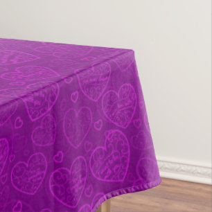 Luxury Modern Elegant Love Purple Heart Tablecloth