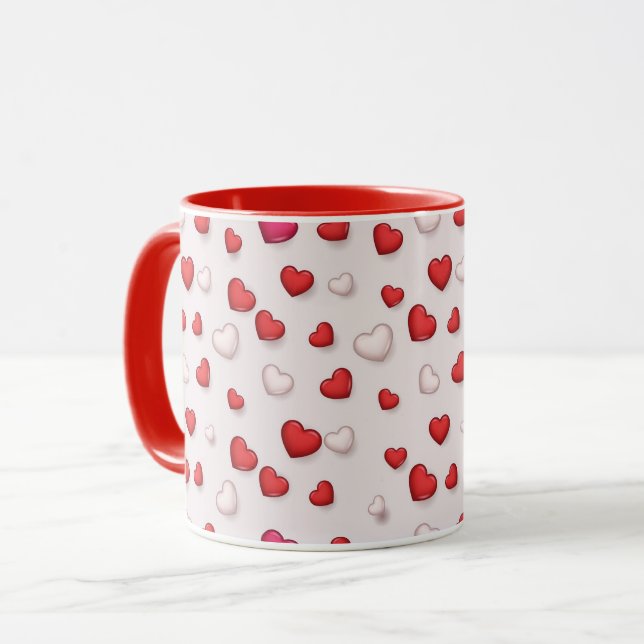 Luxury Modern Elegant Love Red Heart Mug (Front Left)