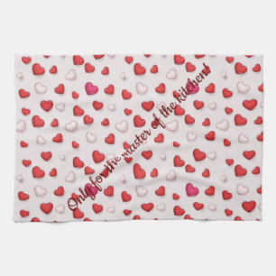 Luxury Modern Elegant Love Red Heart Tea Towel