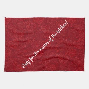 Luxury Modern Elegant Love Red Heart Tea Towel