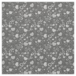 Luxury Modern Elegant Love Silver Heart Fabric