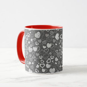 Luxury Modern Elegant Love Silver Heart Mug