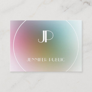 Luxury Modern Elegant Monogram Colorful Template Business Card