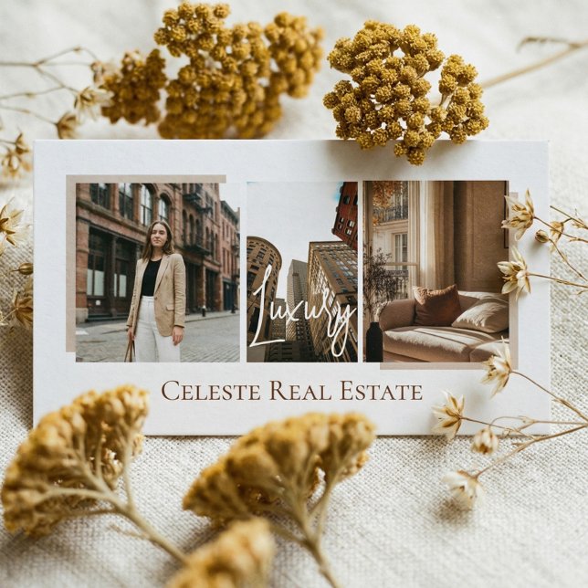 Luxury Modern Elegant Photo Layout Real Estate  Business Card (Luxury Modern Elegant Photo Layout Real Estate Business Card)