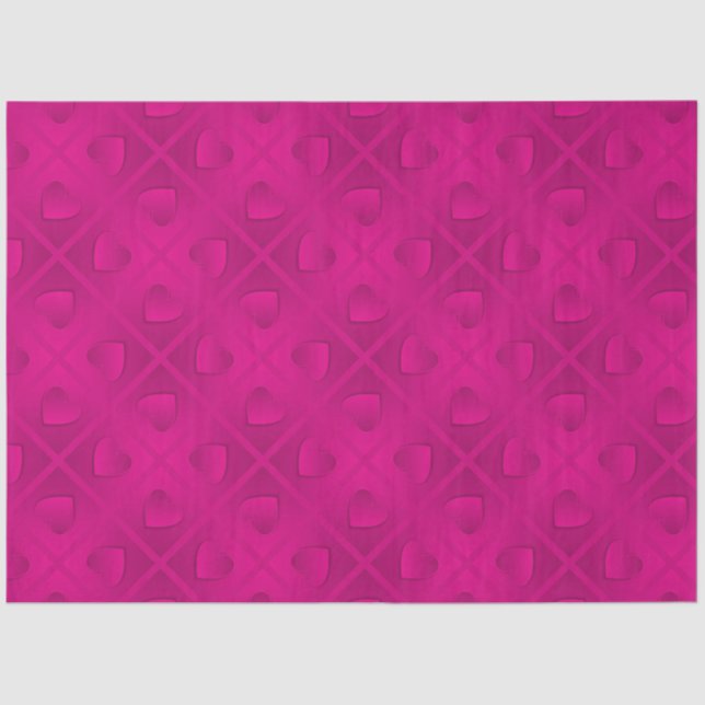 Luxury Modern Elegant Pink Heart Tissue Paper (Front)