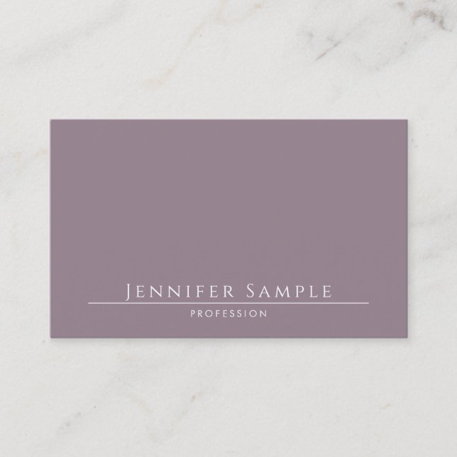 Luxury Modern Elegant Salon Simple Plain Trendy Business Card (Front)