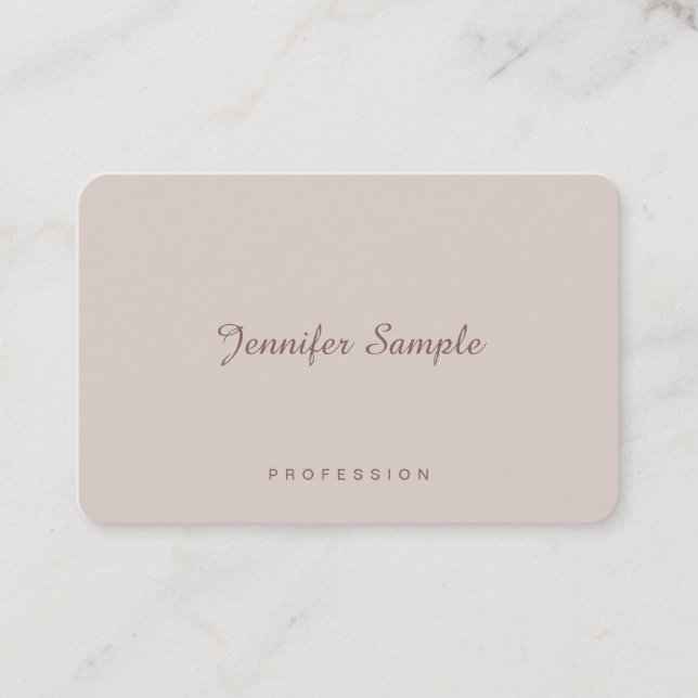 Luxury Modern Elegant Script Simple Plain Trendy Business Card (Front)