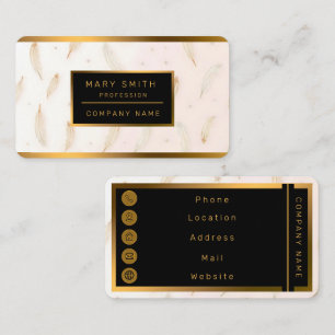 Luxury Modern Feathers Boho Collection Business Card