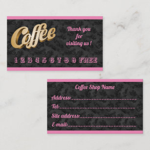 Luxury Modern Free Floral Black Coffee Business Card