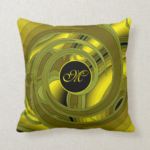 Luxury Modern Gold Abstract Floral Rose Cushion