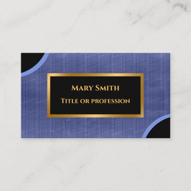 Luxury Modern Gold Blue Jeans Business Card (Front)