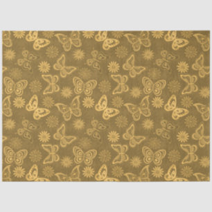 Luxury Modern Gold Natural Floral Butterfly Tissue Paper