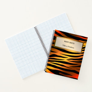 Luxury Modern Gold Orange Tiger Add Your Text Notebook