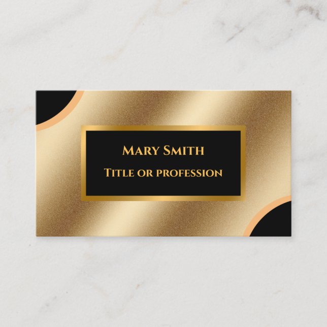 Luxury Modern Gold Professional Business Card (Front)