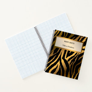 Luxury Modern Gold Tiger Add Your Text Notebook