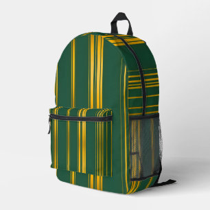 Luxury Modern Green Gold Linen Texture Collection Printed Backpack