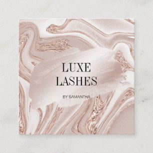 Luxury modern makeup hair stylist lashes cosmetics square business card