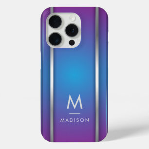 Luxury Modern Minimal Abstract Violet Blue iPhone 15 Pro Case