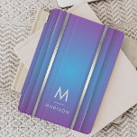 Luxury Modern Minimal Abstract Violet Blue iPad Mini Cover<br><div class="desc">An elegant luxurious style abstract iPad cover featuring violet and blue geometric design. Personalise with your monogram and name.</div>