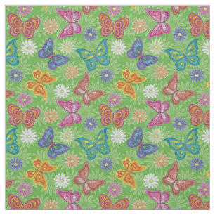 Luxury Modern Natural Floral Butterfly Fabric