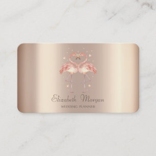 Luxury Modern Pink Flamingos In Love,Hearts Business Card