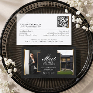 Luxury Modern Professional Real Estate Agent Photo Business Card
