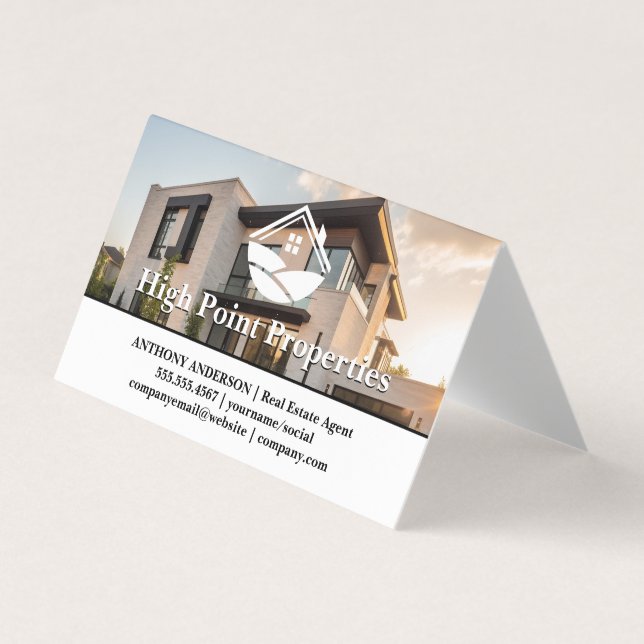 Luxury Modern Property | Real Estate Business Card (Front)