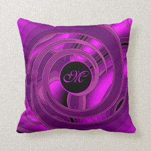 Luxury Modern Purple Abstract Floral Rose Cushion