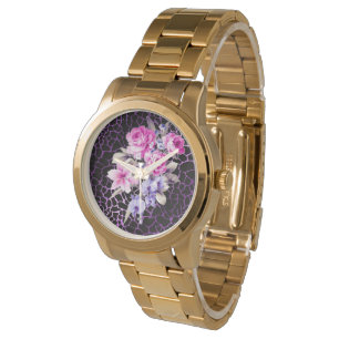 Luxury Modern Purple Black Rose Tigar Watch