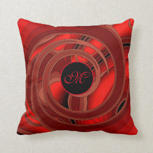 Luxury Modern Red Abstract Floral Rose Cushion
