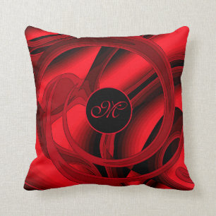 Luxury Modern Red Abstract Floral Rose Cushion