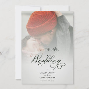 Luxury Modern Transparency Wedding Photo Script Invitation