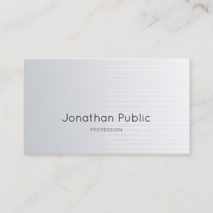 Luxury Modern Trendy Design Elegant Silver Plain Business Card