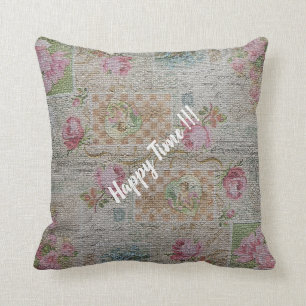 Luxury Modern Vintage Floral Rose Cushion