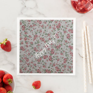 Luxury Modern Vintage Floral Rose Napkin