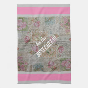 Luxury Modern Vintage Floral Rose Tea Towel