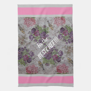 Luxury Modern Vintage Floral Rose Tea Towel